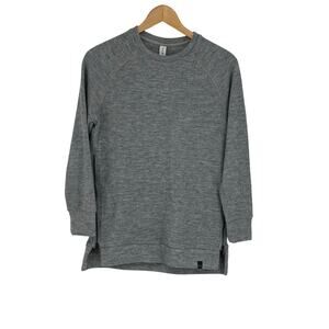Anthropologie Varley Side Zip Pullover Gray Sweatshirt Size XS Athleisure‎ Yoga